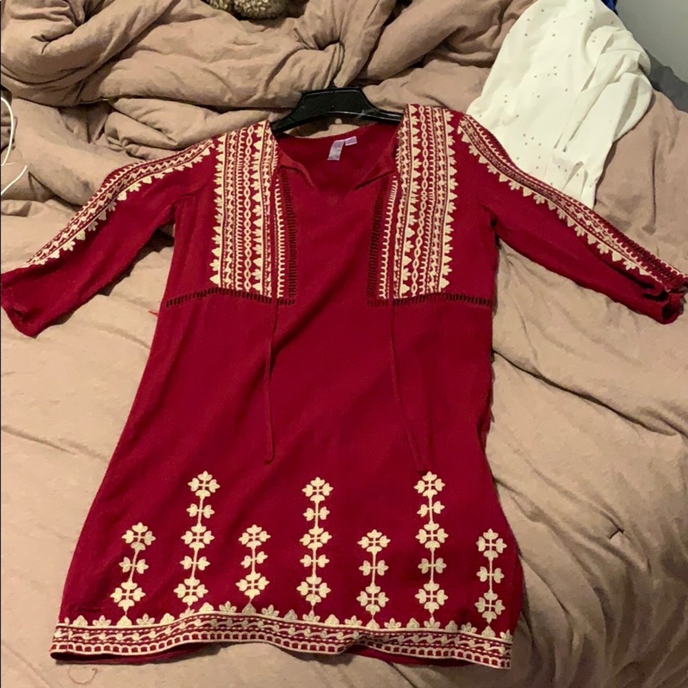 Burgundy Short Dress